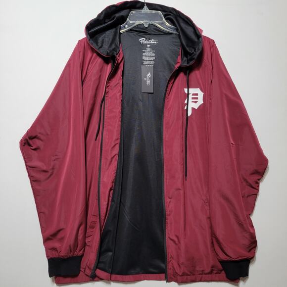 Primitive Men’s XL Bomber Varsity Jacket Maroon Skateboarding Hooded "Big P" - Picture 11 of 11